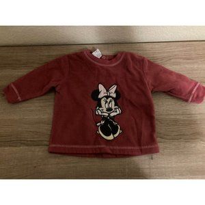 Disney Baby Dark Pink Minnie Mouse Graphic Sweatshirt 6 Months Polyester